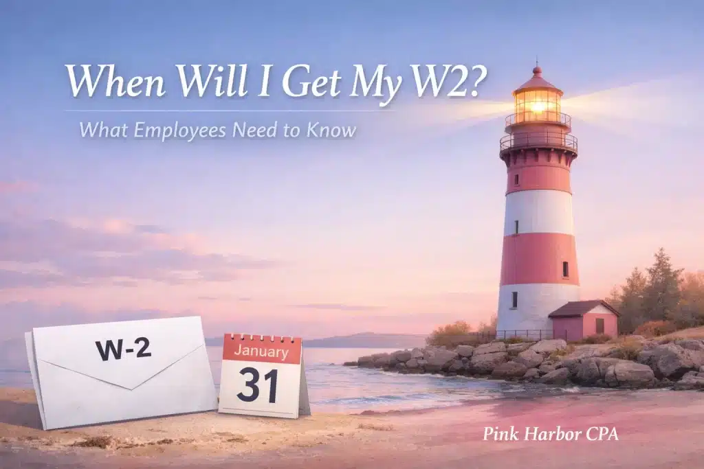 When will I get my W2 image showing a lighthouse with W2 envelope and January 31 deadline for employees